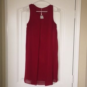 Red chiffon dress